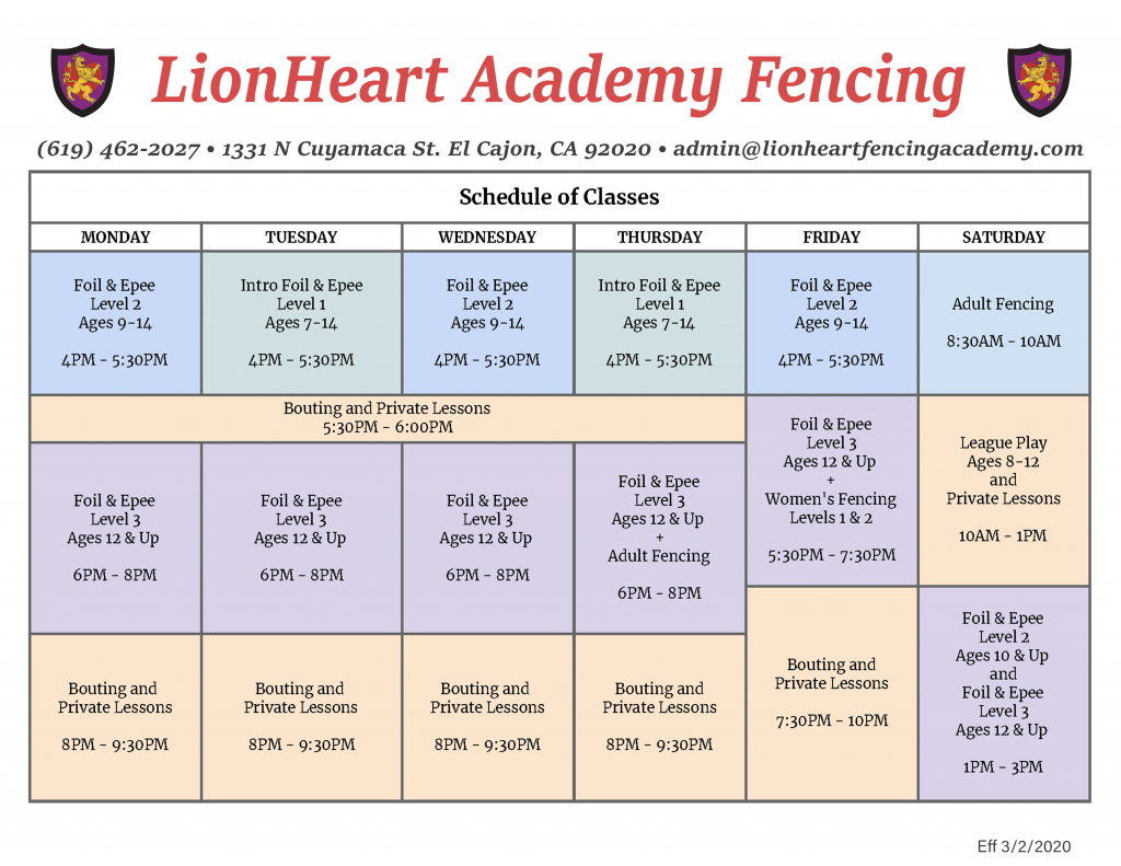 Fencing Lessons for Kids, Teens & Adults at LionHeart Academy